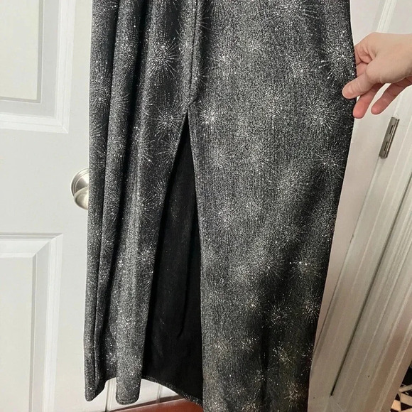 Vtg Jump Wendye Chaitin Lurex Metallic Sequin Sparkling Prom Halter Maxi Dress - Picture 4 of 8